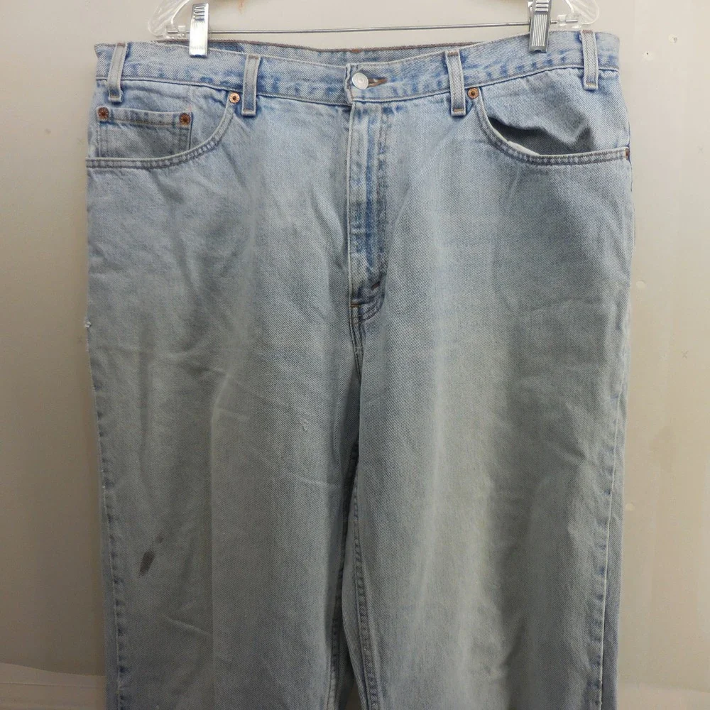 Levis 550 Relaxed Fit Tapered Leg Light Wash Denim‎ Jeans Mens 38x31 Vintage